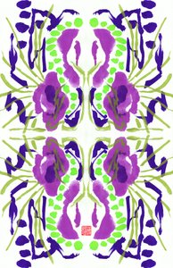 Purple Green Floral Pattern