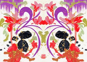 Zen Orange Purple Flowers 1, 2021