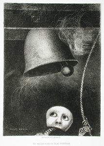 A Mask Sounds the Death Knell by Odilon Redon