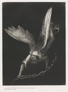 And I Saw an Angel Coming Down from Heaven, Having the Key of the Bottomless Pit and a Great Chain in His Hand by Odilon Redon