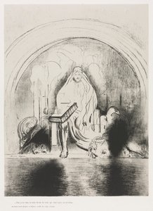 And I Saw in the Right Hand of Him that Sat on the Throne a Book Written within and on the Backside, Sealed with Seven Seals by Odilon Redon