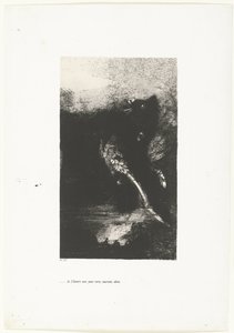 The Chimera with Green Eyes, Screaming, Spinning (...la Chimère aux yeux verts, tournoie, aboie) (Tentation de Saint-Antoine) (Temptation of Saint Anthony) by Odilon Redon