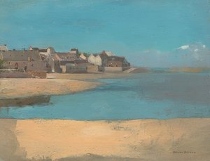 Village by the Sea, Brittany. Around 1880 by Odilon Redon