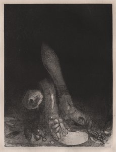 Flowers Fall and the Head of a Python Appears by Odilon Redon
