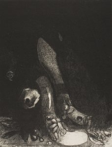 Flowers Fall and the Head of a Python Appears, Plate 5 of 24 by Odilon Redon