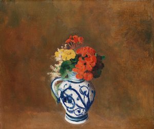 Flowers in a Blue Vase, c.1900