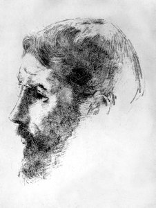 French painter Pierre Bonnard in 1902, lithography by Odilon Redon