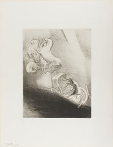 He Falls Head Foremost Into the Abyss, plate 17 of 24 by Odilon Redon