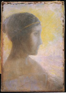 Head of a Young Woman in Profile by Odilon Redon