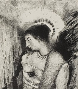 Here is the Good Goddess, the Idaean Mother of the Mountains, Plate 15 of 24 by Odilon Redon
