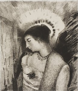 Here is the Good Goddess, the Idaean Mother of the Mountains, Plate 15 of 24 by Odilon Redon