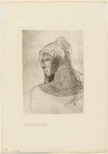 I Adore You as I Adore the Vault of the Night Sky, O Vessel of Sadness, O Tall Silent Woman, Plate 2 of 9 by Odilon Redon
