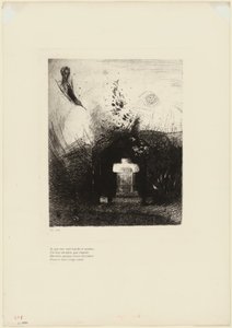 If On a Close Dark Night a Good Christian, Out of Charity, Behind Some Old Ruin, Buries Your Arched Body, plate 4 of 9 by Odilon Redon