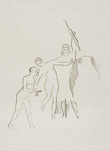 Immediately Three Goddesses Arise, Plate 11 of 24 by Odilon Redon