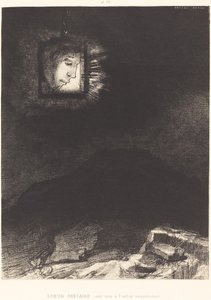 Precarious Glimmering, a Head Suspended by Odilon Redon