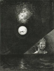 On the Horizon, the Angel of Certitude, and in the Dark Sky, a Questioning Glance. Series: For Edgar by Odilon Redon