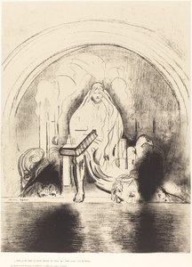 And I Saw in the Right Hand of Him That Sat on the Throne a Book Written Within and on the Backside, Sealed with Seven Seals by Odilon Redon