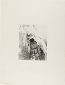 She Draws From Her Bosom a Sponge, Perfectly Black, and Covers it With Kisses (plate 8 of 24) by Odilon Redon