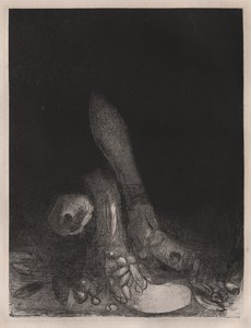The Temptation of St. Anthony: Flowers Fall and the Head of a Python Appears by Odilon Redon