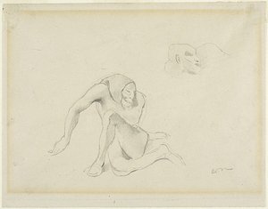 Two Grotesque Figures by Odilon Redon