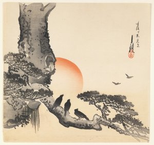Crows on a Tree Trunk (Meiji Period, c.1890-1910)