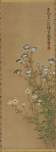 Blue and White Flowers on Slender Stalks