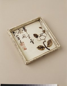 Cake plate with plum design, early 18th century by Ogata Kenzan