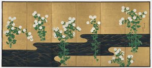 Chrysanthemums by a Stream by Ogata Korin