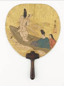 Narihira crossing the Sumida river, Edo period, late 17th-early 18th century by Ogata Korin