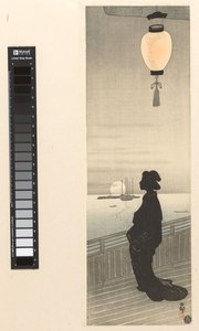 Courtesan on Veranda by Ohara Koson