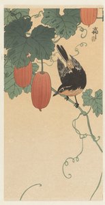 Bird and Persimmon by Ohara Koson