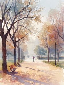 Autumn Park Path