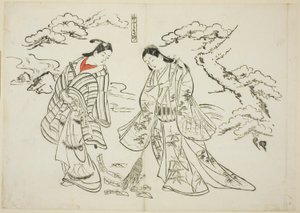 Sleeve-Letter Takasago, no. 2 from a series of 12 prints depicting parodies of plays