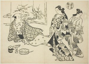 The Kiritsubo Chapter from "The Tale of Genji", from a series of Genji Parodies by Okumura Masanobu
