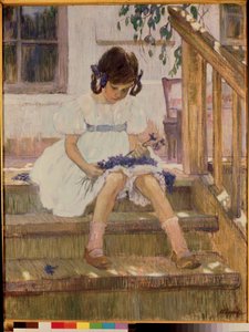The Little Girl with Blueberries by Olga Lyudvigovna Della Vos Kardovskaya
