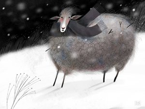Cozy Winter Sheep