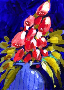 Vibrant Red Blooms by Olga Skomorokhova