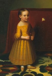Portrait of a Young Girl with Rose and Butterfly, ca. 1838 by Oliver Tarbell Eddy