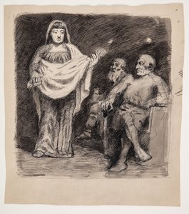 Woman in Front of Two Men: Motif from Nordic Antiquity by Oluf Hartmann