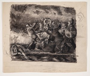 Battle Scene by Oluf Hartmann