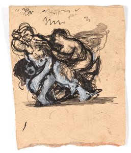 Study for "Two Women Fighting Over a Man" by Oluf Hartmann