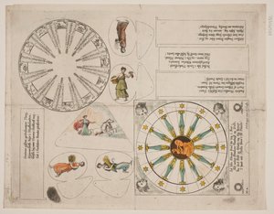 Illustration Board with Almanac Circle and Five Verses by Oluf Olufsen Bagge