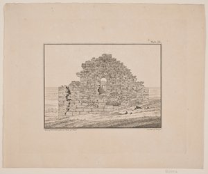 Church Ruin in Greenland. Illustration for W.A. Graah. Expedition to the East Coast of Greenland by Oluf Olufsen Bagge