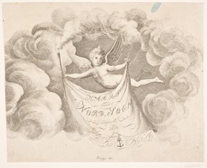 Detail of Title Vignette for: "Map of the North Sea..." by Oluf Olufsen Bagge