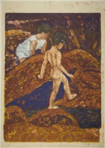 Among the Rocks by Onchi Kôshirô