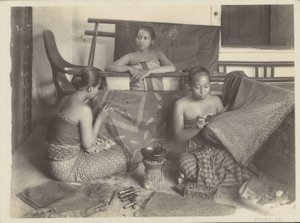 Three Batik-Making Indian Women by Onnes Kurkdjian