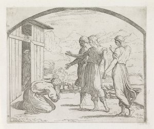Abraham and the Three Angels (series title: Paintings in the Loggia of Raphael) by Orazio Borgianni