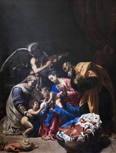 Holy Family with Saint Elizabeth, Saint John the Baptist, and an Angel by Orazio Borgianni
