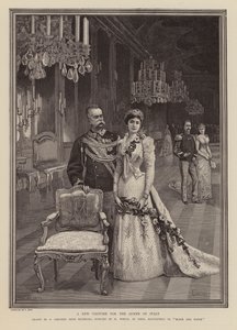 New gown for Margherita of Savoy, Queen of Italy by Oreste Cortazzo