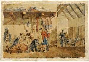 Hospital Scutari, Scene with Nurses and Soldiers of the Highland Regiment